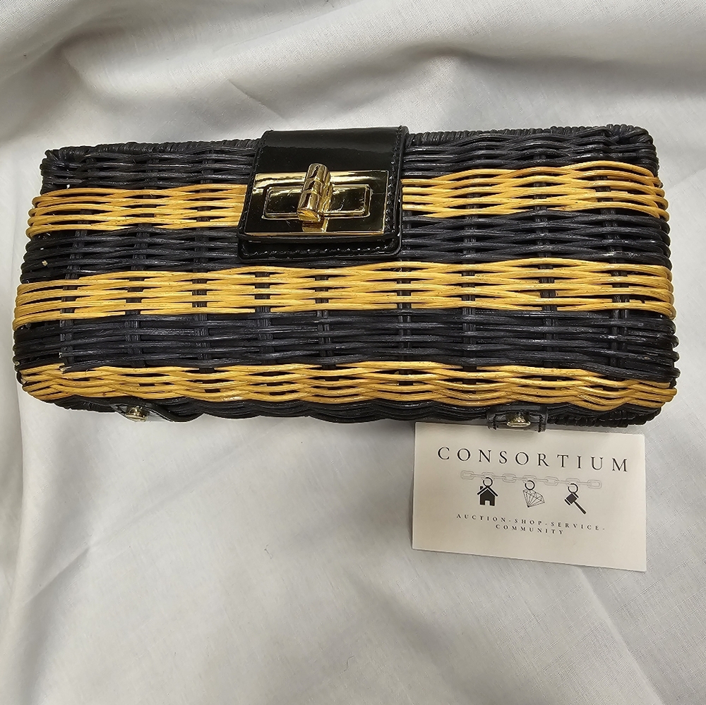 J. Crew Striped Woven Clutch